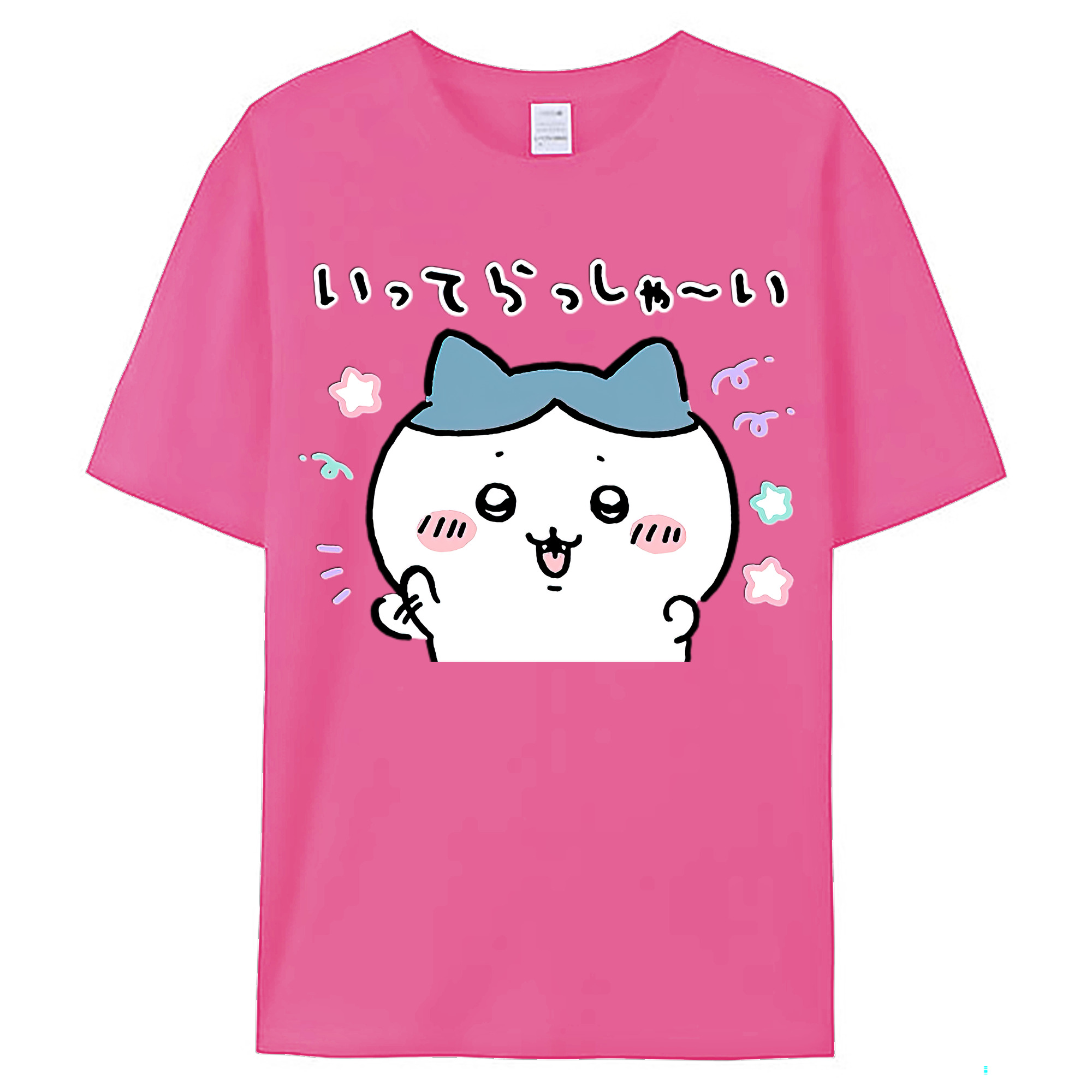 （画像用） ちいかわ ハチワレ Chii-kawa hachiware レディースカジュアルプリントTシャツ（綿100％）